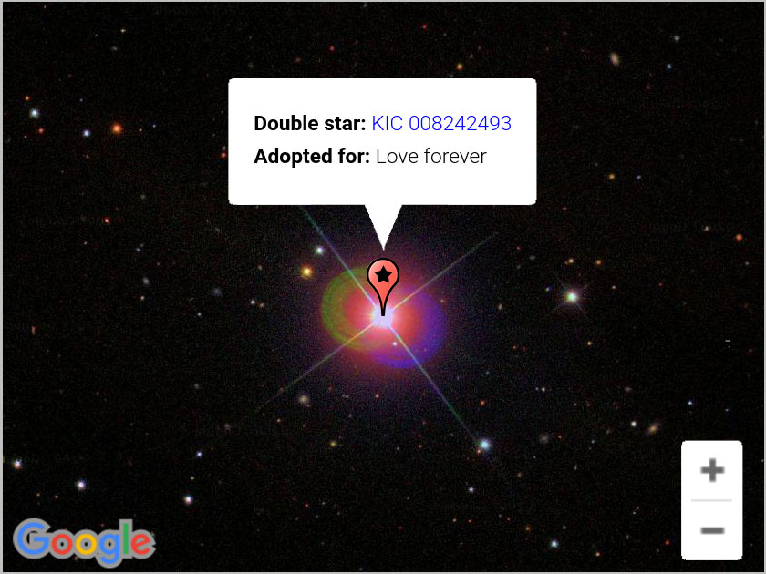Adopted double star in Google Sky